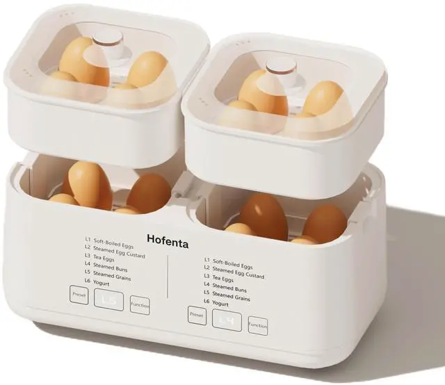 Main image of Rapid Electric Egg Cooker for Hard Boiled Eggs,Egg Boiler with Timer(0.5-9.5H), Auto Shut-Off/2 Tiers, 16 Eggs Capacity,Egg Steamer for Soft/Hard/Poached Boiled Eggs