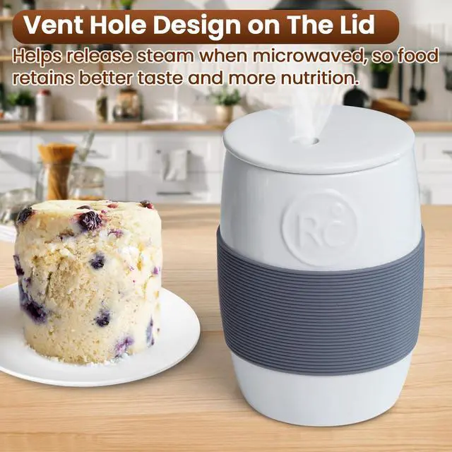 Alt view image 4 of 7 - Professional Ceramic Egg Cooker for Microwave, Quick Scrambled Egg Maker Holds Up to 4 Eggs, Easy & Healthy Breakfast Microwave Cooker Great for Mug Cake, Muffin, Omelet, 100% Food Safe
