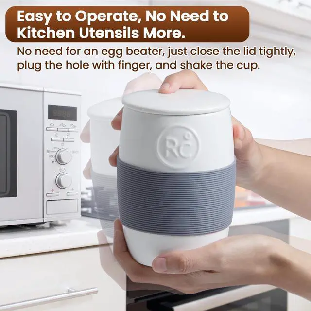 Alt view image 3 of 7 - Professional Ceramic Egg Cooker for Microwave, Quick Scrambled Egg Maker Holds Up to 4 Eggs, Easy & Healthy Breakfast Microwave Cooker Great for Mug Cake, Muffin, Omelet, 100% Food Safe