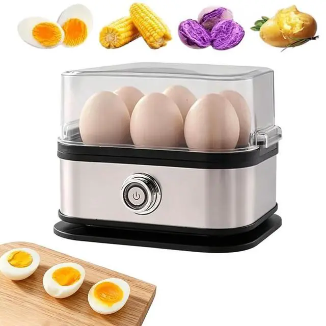 Main image of Egg Cooker Electric 6 Eggs Capacity, Soft, Medium, Hard Boiled, Poacher, Omelet Maker Egg Poacher With Auto Shut-Off, BPA Free