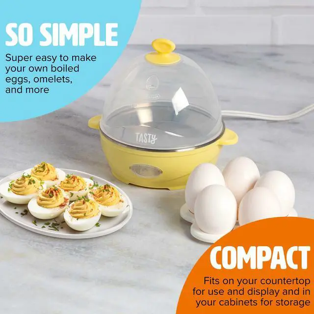 Alt view image 2 of 7 - Mini Rapid Egg Cooker, 5-Egg Capacity for Perfect Hard Boiled Eggs or Omelets, Auto Shut Off, Yellow