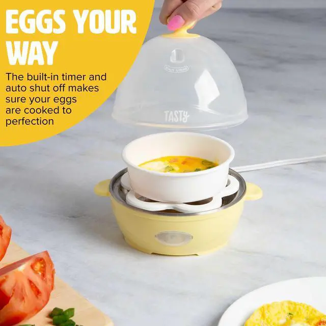 Alt view image 3 of 7 - Mini Rapid Egg Cooker, 5-Egg Capacity for Perfect Hard Boiled Eggs or Omelets, Auto Shut Off, Yellow