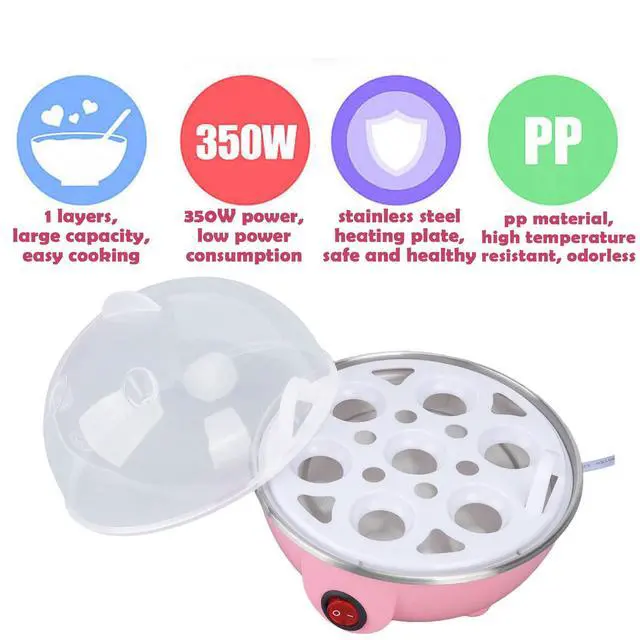 Alt view image 4 of 7 - Chicken Egg Cooker Make Up to 7 Large Boiled Eggs Anti Dry Burning Automatic Power Off Egg Poacher with Heating Plate for Hard, Soft & Poached Eggs()