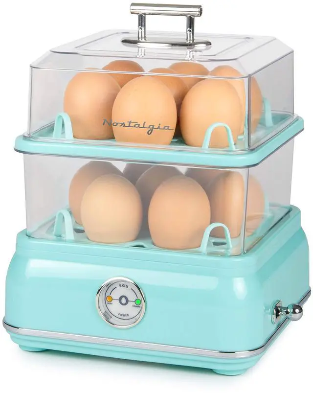 Main image of CLEC14AQ Retro Premium 14 Capacity Electric Large Hard-Boiled Egg Cooker, Poached, Scrambled, Omelets, Whites, Sandwiches, for Keto & Low-Carb Diets, Aqua