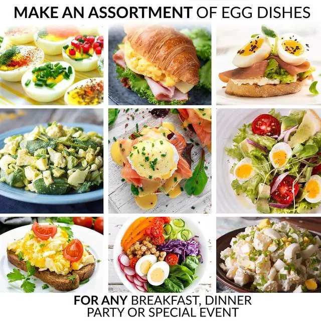Alt view image 4 of 7 - CLEC14AQ Retro Premium 14 Capacity Electric Large Hard-Boiled Egg Cooker, Poached, Scrambled, Omelets, Whites, Sandwiches, for Keto & Low-Carb Diets, Aqua