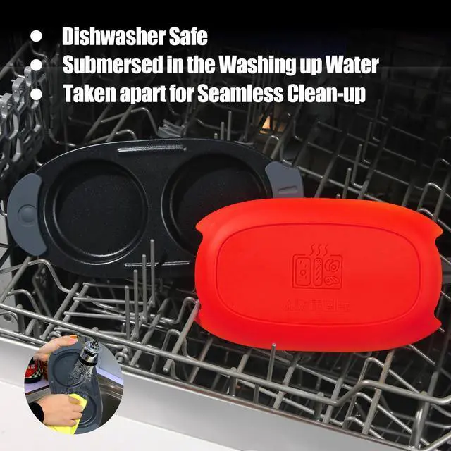 Alt view image 5 of 7 - Quick-Heat Microwave Egg Cooker|Poacher|fryer,Multi-use microwave egg maker for Breakfast Sandwiches,Dishwasher-Safe,Save Time,Portable for Home,Travel,Gifts(red)