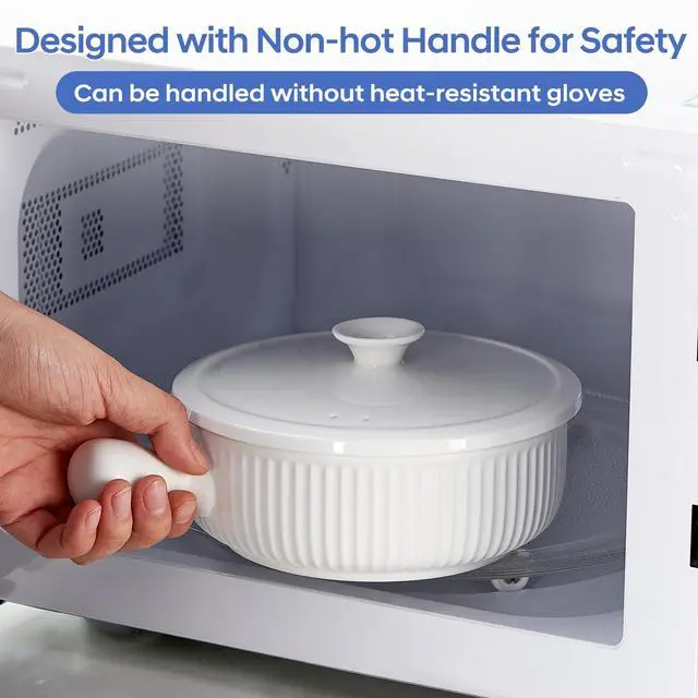 Alt view image 4 of 7 - Ceramic Microwave Egg Cooker, Scrambled Egg Maker, White
