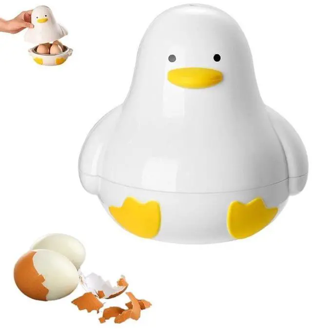 Main image of Microwave Egg Boiler Duck Shape 4 Egg Capacity Microwave Egg Cooker for Hard Boiled Eggs Egg Maker Under 9 minutes Medium and Hard Boiled Egg Cooker Rapid Egg Boiler Microwavable Egg Poacher