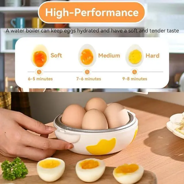 Alt view image 7 of 7 - Microwave Egg Boiler Duck Shape 4 Egg Capacity Microwave Egg Cooker for Hard Boiled Eggs Egg Maker Under 9 minutes Medium and Hard Boiled Egg Cooker Rapid Egg Boiler Microwavable Egg Poacher