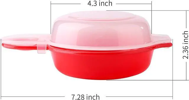 Alt view image 2 of 7 - Microwave Omelet Maker, Microwave Egg Cooker,1 Minute Fast Egg Hamburg Omelet Maker Kitchen Cooking Tool(Red and clear)