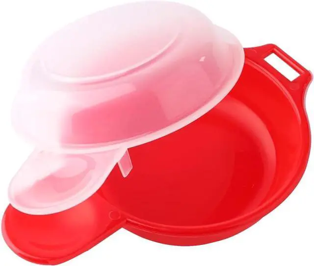 Alt view image 5 of 7 - Microwave Omelet Maker, Microwave Egg Cooker,1 Minute Fast Egg Hamburg Omelet Maker Kitchen Cooking Tool(Red and clear)