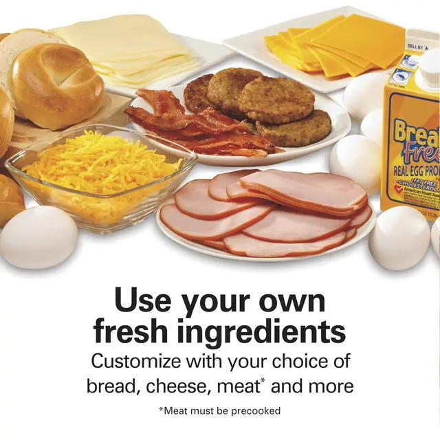 Alt view image 6 of 7 - Breakfast Sandwich Maker with Egg Cooker Ring, Customize Ingredients, Perfect for English Muffins, Croissants, Mini Waffles, Perfect White Elephant Gifts, Coral (25483)