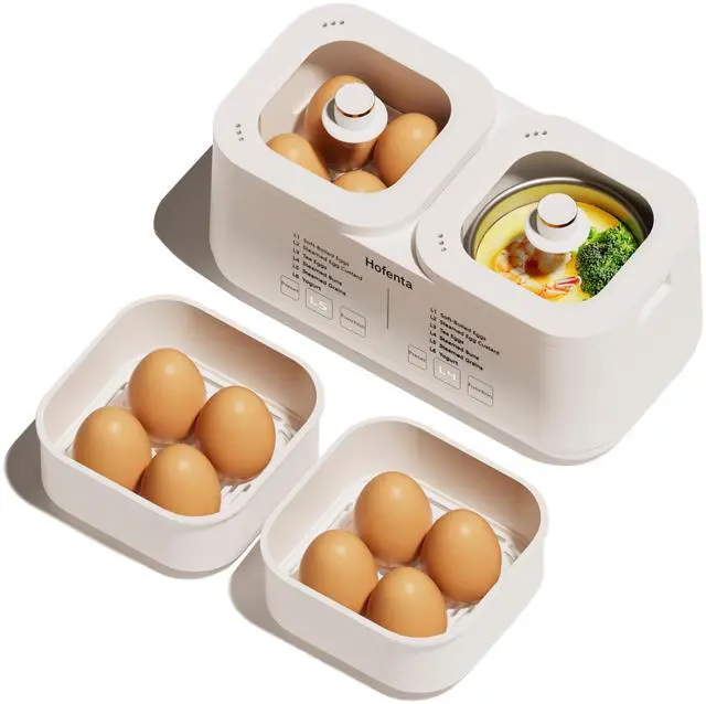 Main image of Rapid Electric Egg Cooker for Hard Boiled Eggs, 16 Eggs Capacity Egg Boiler with Timer(0.5-9.5H), Auto Shut-Off/2 Tiers, Egg Steamer for Soft/Hard/Poached Boiled Eggs