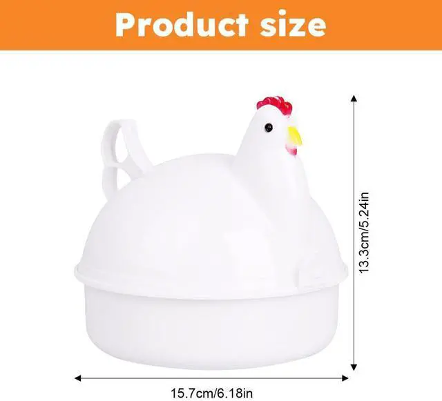 Alt view image 2 of 7 - Chicken Shaped Microwave Egg Boiler, Microwave Eggs Poacher, Cooker Boiler Steamer Gadgets for Hard Boiled Egg, Poacher Boiler Cooker for Home Kitchen Restaurants