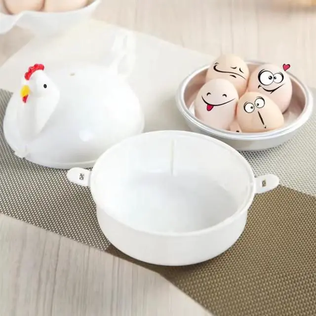 Alt view image 3 of 7 - Chicken Shaped Microwave Egg Boiler, Microwave Eggs Poacher, Cooker Boiler Steamer Gadgets for Hard Boiled Egg, Poacher Boiler Cooker for Home Kitchen Restaurants