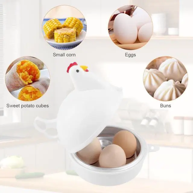 Alt view image 5 of 7 - Chicken Shaped Microwave Egg Boiler, Microwave Eggs Poacher, Cooker Boiler Steamer Gadgets for Hard Boiled Egg, Poacher Boiler Cooker for Home Kitchen Restaurants