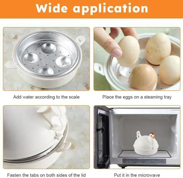 Alt view image 6 of 7 - Chicken Shaped Microwave Egg Boiler, Microwave Eggs Poacher, Cooker Boiler Steamer Gadgets for Hard Boiled Egg, Poacher Boiler Cooker for Home Kitchen Restaurants