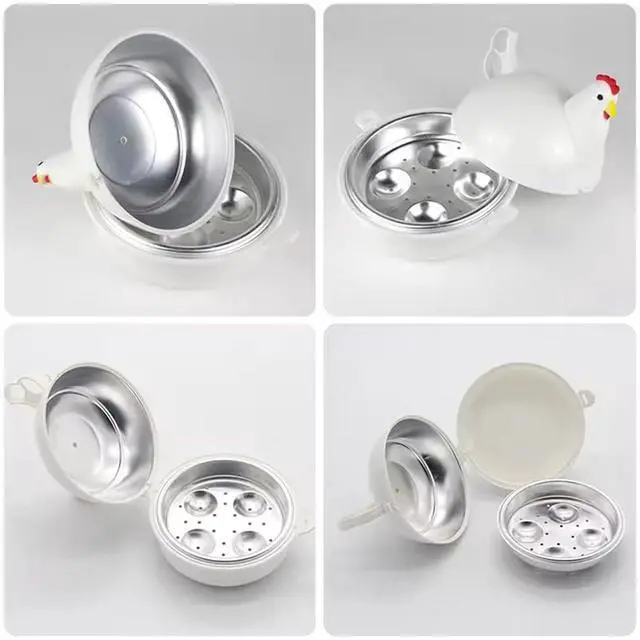 Alt view image 7 of 7 - Chicken Shaped Microwave Egg Boiler, Microwave Eggs Poacher, Cooker Boiler Steamer Gadgets for Hard Boiled Egg, Poacher Boiler Cooker for Home Kitchen Restaurants