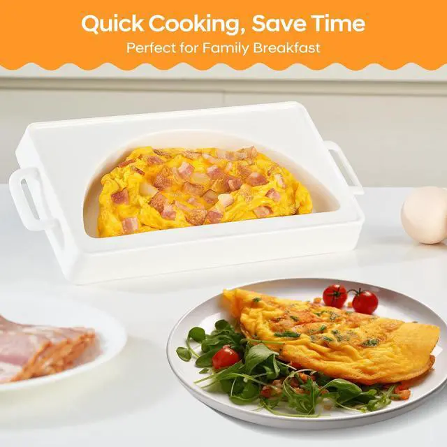 Alt view image 7 of 7 - Ceramic Microwave Omelet Maker, BPA-Free Egg Cooker