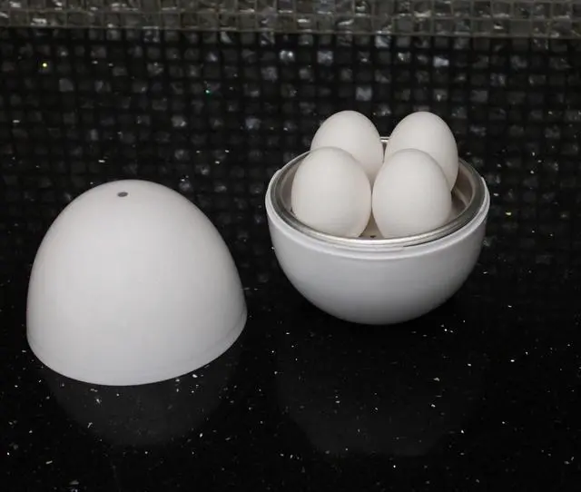 Alt view image 6 of 7 - Microwave Egg Boiler Cooker Hard or Soft Boiled Eggs BPA Free Cook Up To 4 Eggs In Minutes Food-Grade White