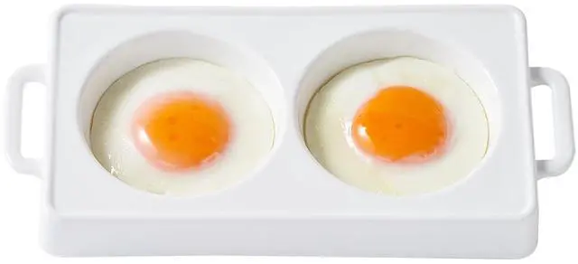 Main image of Ceramic Microwave Egg Cooker, BPA-Free 2-Cavity Egg Poacher