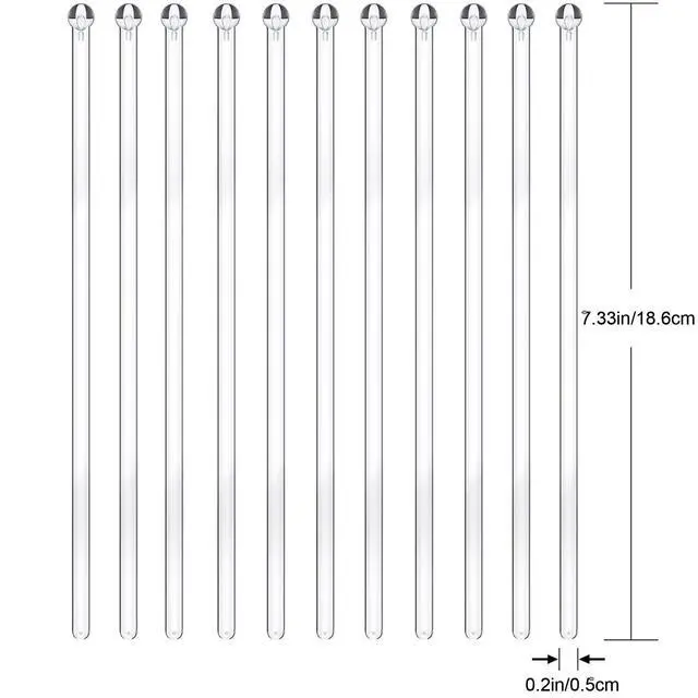 Alt view image 2 of 6 - 100 Pieces Ball Head Stirrer Disposible Plastic Round Top Crystal Swizzle Sticks, Crystal Cake Pops, Cocktail Coffee Drink Stirrers (Clear)