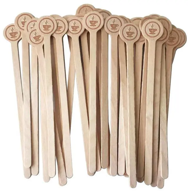 Main image of Coffee Stirrers Stir Sticks Wooden Beverage Mixer with Round Ends,Disposable Environmentally Friendly Biodegradable Cafe Grade Beverage Stir Sticks for 6 Inch Coffee Milk Cocktail Tea (100)