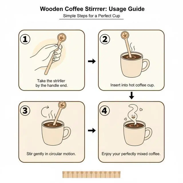 Alt view image 3 of 7 - Coffee Stirrers Stir Sticks Wooden Beverage Mixer with Round Ends,Disposable Environmentally Friendly Biodegradable Cafe Grade Beverage Stir Sticks for 6 Inch Coffee Milk Cocktail Tea (100)