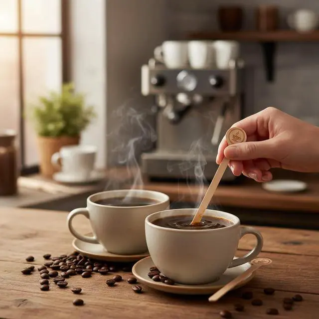 Alt view image 7 of 7 - Coffee Stirrers Stir Sticks Wooden Beverage Mixer with Round Ends,Disposable Environmentally Friendly Biodegradable Cafe Grade Beverage Stir Sticks for 6 Inch Coffee Milk Cocktail Tea (100)
