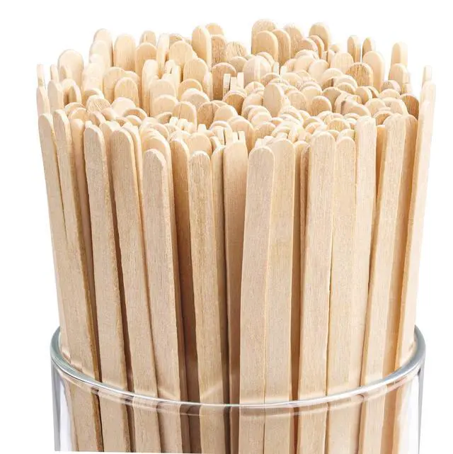 Alt view image 4 of 5 - Wood Coffee Stirrers Stir Sticks - 1,000 Biodegradable Disposable Wooden Beverage Mixer with Round Ends, Made with Natural Birch Wood, Eco-Friendly BPA Free Swizzle Drinks Sticks (5.5 Inch)