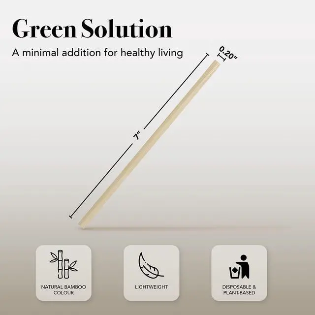 Alt view image 2 of 6 - Bamboo Coffee Stirrers/Beverage Stir Sticks, 7" Individually Wrapped, 500-Count, Natural