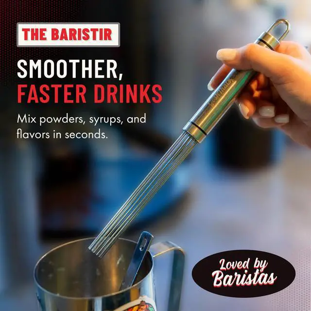 Alt view image 2 of 7 - Baristir by Gosh That's Good Barista Mixing Tool for Coffee Shops | Handheld Stirrer for Coffee, Matcha, Tea | No Clumps, Excellent Foam Control