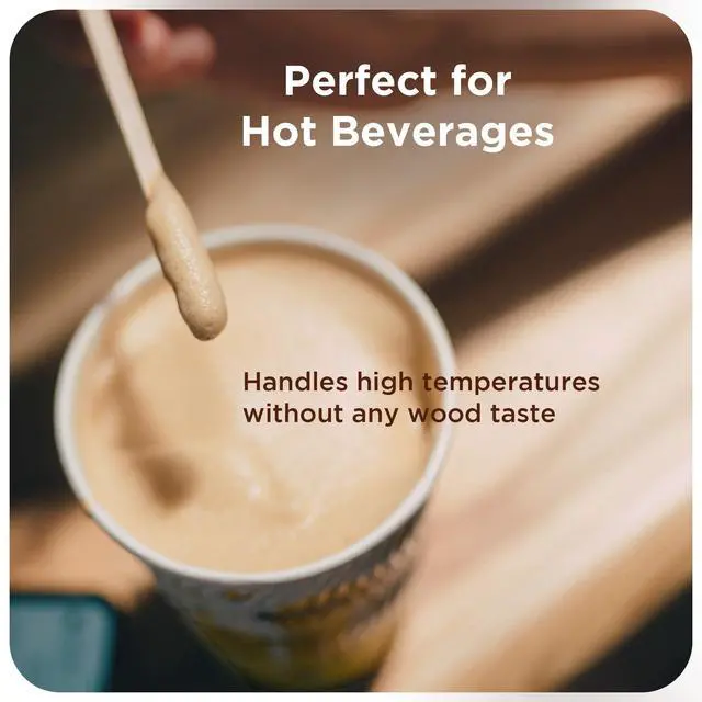 Alt view image 5 of 7 - Birch Wood Coffee Stirrers, 7 Inch Coffee Stir Sticks (1000 Pack) Eco-friendly, Sturdy Wooden Sticks. Splinter Free, Round End. Great For Your Coffee Nook