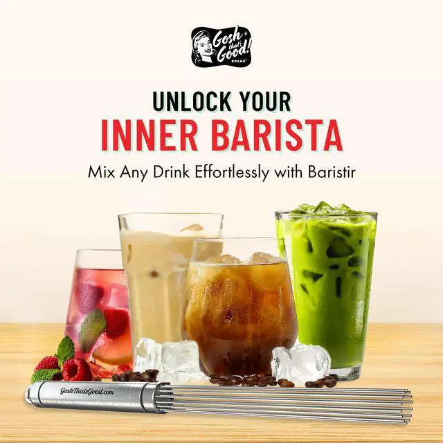 Alt view image 7 of 7 - Baristir by Gosh That's Good Barista Mixing Tool for Coffee Shops | Handheld Stirrer for Coffee, Matcha, Tea | No Clumps, Excellent Foam Control
