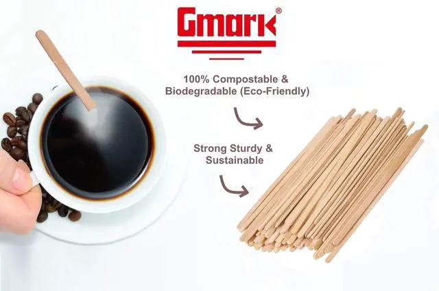Alt view image 4 of 7 - 1.8mm Extra Thick Coffee Stir Sticks (7.5 Inch) - Heavy Duty Natural Birch Wood Stirrers - 1000 Count - Sturdy No-Snap Design for Hot Coffee, Tea & Lattes - Round Ends GM1117