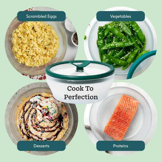 Alt view image 7 of 7 - 2-Pack (2-Cup) Glass Microwave Egg Cooker - BPA Free & Plastic Free Microwave Egg Poacher - Meal Prep & Cookware | Stackable Airtight Nontoxic Storage Container with Vented Lid (Frosted)