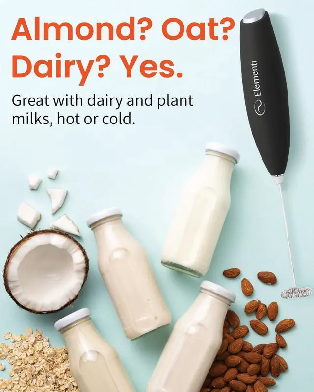 Alt view image 7 of 7 - Milk Frother Wand & Electric Stirrer with Stand - Turbo Coffee & Milk Frother Handheld - Hand Held Coffee Mixer Wand & Cold Foam Maker for Frothy Cappuccinos, Lattes & Drink Mixes at Home (Black)