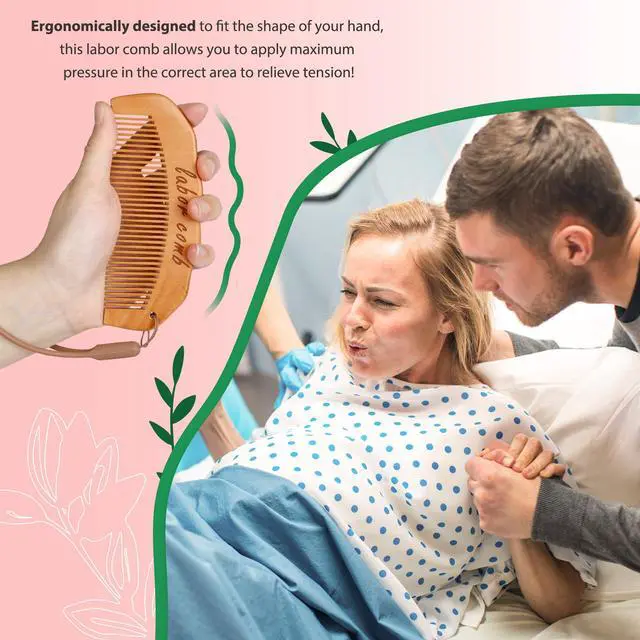 Alt view image 4 of 7 - Birth Comb for Women Labor, Hospital Bag Must Haves for Pregnant Mom, Wooden Labor comb Natural Labor and Delivery Essentials, New Mom Gifts Birthing Comb
