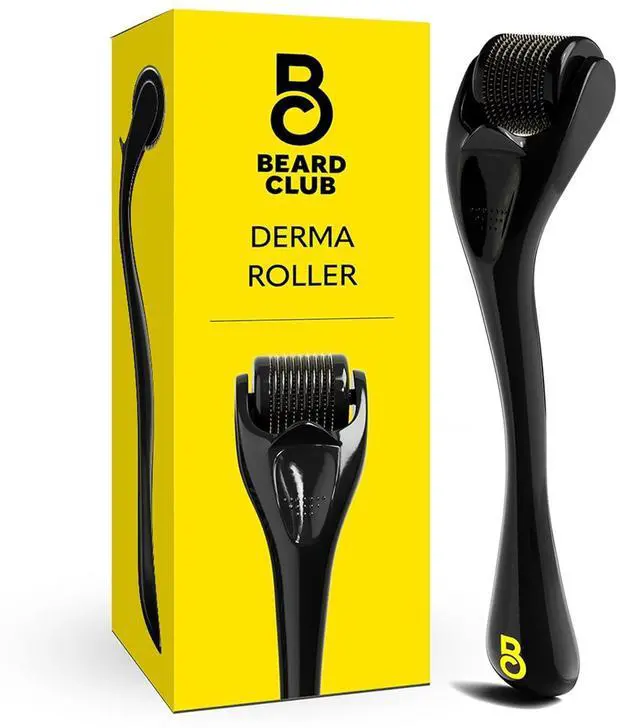 Main image of Derma Roller for Face, Body and Scalp - Microneedling for Men and Women with 540 Titanium Microneedles - Beard Roller & Micro Needling Scalp Hair - Black