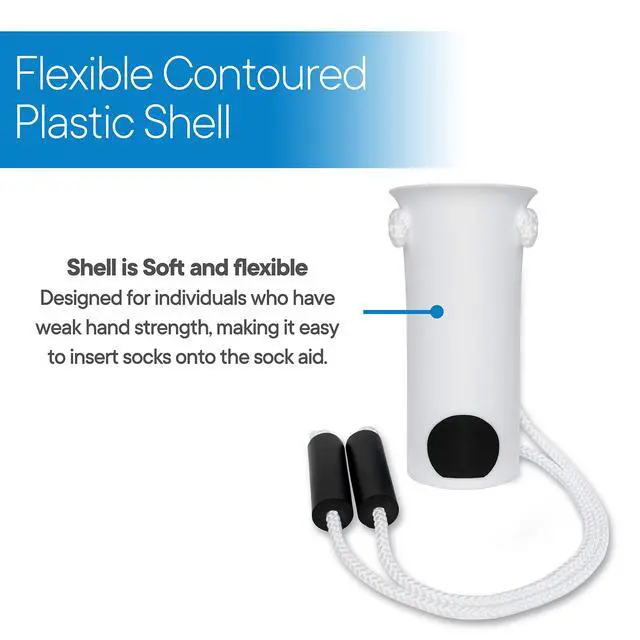 Alt view image 5 of 7 - Deluxe Sock Aid - Socks Helper with Foam Handles for Regular Socks