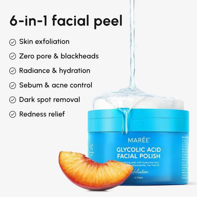 Alt view image 4 of 7 - Glycolic Acid Pads - Toner Pads for Face Cleansing - Exfoliating Pad with Tea Tree Oil, Salicylic Acid & Vitamins E, B3, B5 - Facial Polishes & Peels, Skin Pore Resurfacing & Radiance - 50 Count