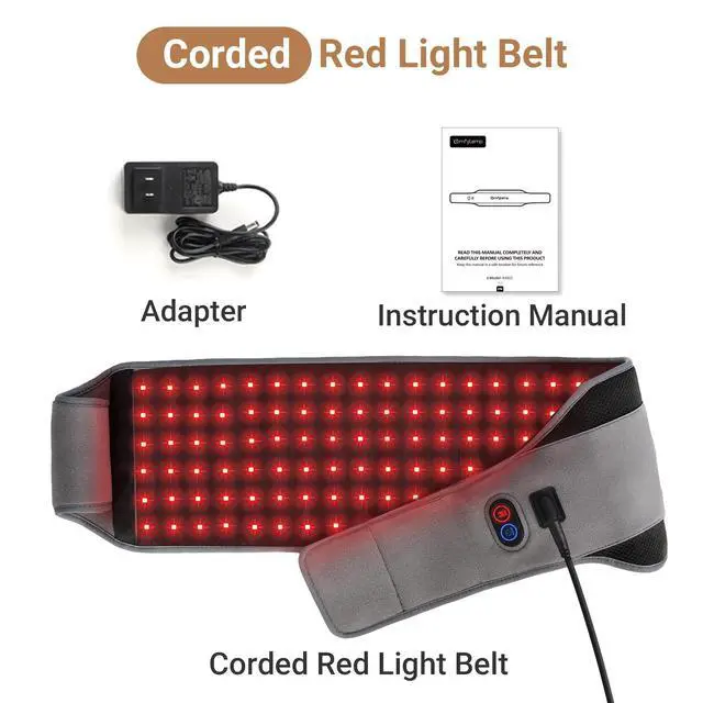 Alt view image 6 of 6 - Red Light Belt with 126 LEDs, Wearable Red Light Wrap with Timer, 660nm & 850nm, Birthday Gifts for Men Dad Women Mom, 22W(Corded)
