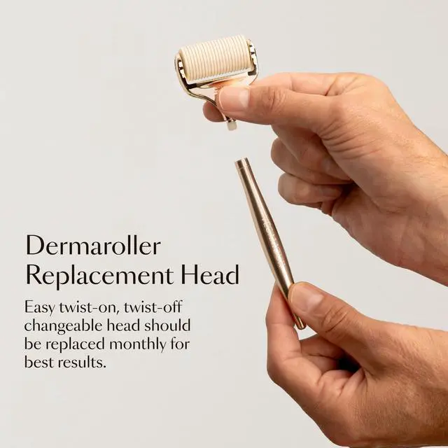 Alt view image 6 of 7 - Scalp Dermaroller - MD-Developed, 1,200 Medical-Grade Needles, Enhances Serum Absorption, Twist-On Replaceable Head, Protective Case Included
