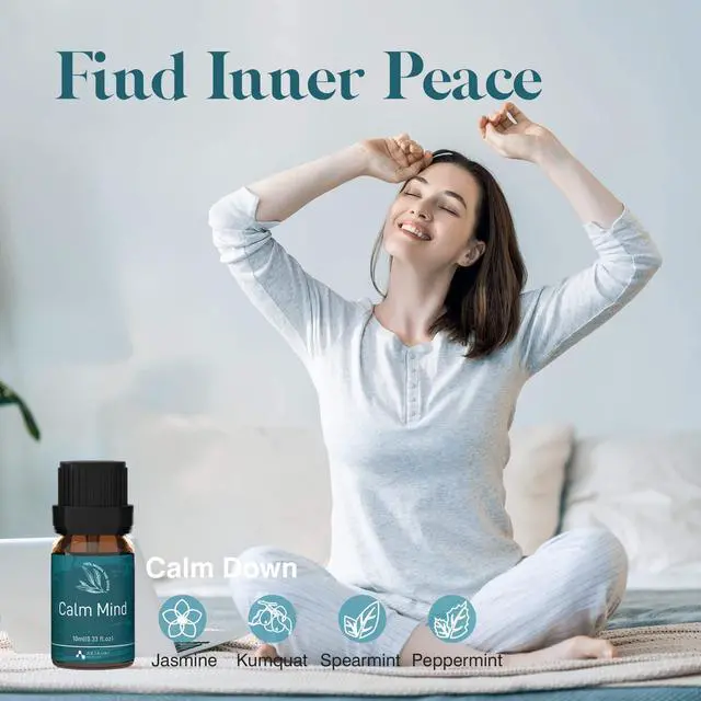Alt view image 4 of 7 - Essential Oils, Well-Being Essential Oil Set- Calm Mind, Sweet Dreams, Happy, Relax, Air Freshening, Immunity for Diffuser, Waterless Diffuser, Aromatherapy and Humidifiers, 6x10ml
