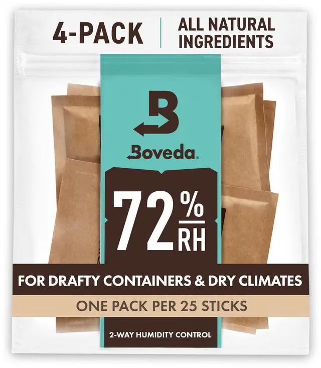 Main image of 72% Two-Way Humidity Control Packs For Wood Humidifier Boxes Size 60 4 Pack Moisture Absorbers Humidifier Packs Hydration Packets in Resealable Bag