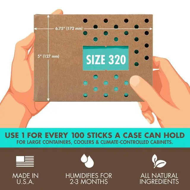 Alt view image 2 of 6 - 72% Two-Way Humidity Control Pack For Large Wood Humidifier Boxes Size 320 Single Moisture Absorber Humidifier Pack Individually Wrapped Hydration Packet