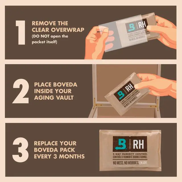 Alt view image 3 of 7 - 69% Two-Way Humidity Control Pack For Large Wood Humidifier Boxes & Plastic or Electric Coolers Size 320 Single Moisture Absorber Humidifier Pack Individually Wrapped Hydration Packet