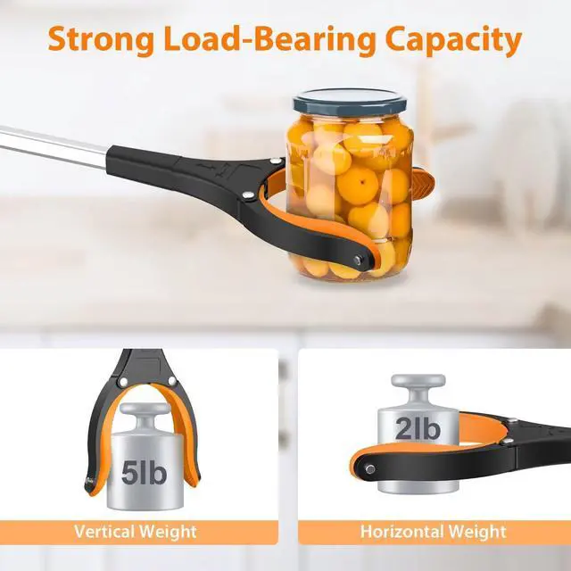 Alt view image 2 of 7 - 32" Grabber Reacher Tool, 2-Pack Foldable Reacher Grabber Pickup Tool with 360° Rotating Jaw & Magnet, Trash Picker Upper Grabber, Lightweight Grabbers for Seniors Heavy Duty