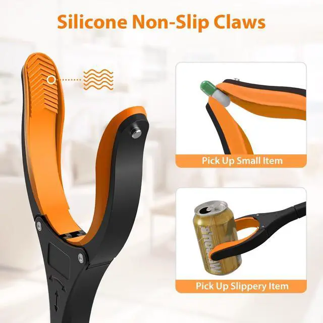 Alt view image 3 of 7 - 32" Grabber Reacher Tool, 2-Pack Foldable Reacher Grabber Pickup Tool with 360° Rotating Jaw & Magnet, Trash Picker Upper Grabber, Lightweight Grabbers for Seniors Heavy Duty