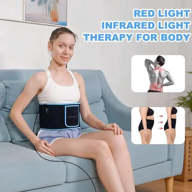 Alt view image 2 of 7 - Red Light Therapy, Infrared Light Therapy for Body Waist Back Shoulder Leg Knee Muscle Relief, LED 3 Chips in 1 660nm 850nm Wearable Large Red Light Belt with Timer Remote, Ideal Gift for Woman Man
